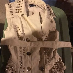 Bebe beaded trench  style dress